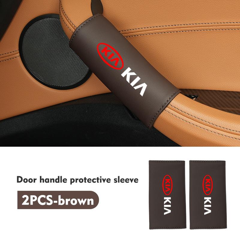 For KIA Car Door Handle Leather Auto Protective Case Cover Sportage Rio Ceed Niro Soul Stonic Picanto Proceed