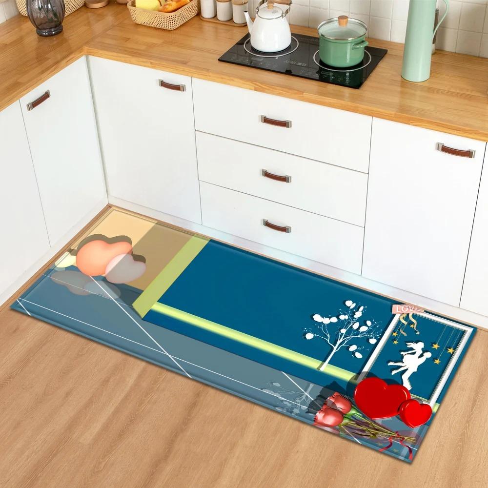 Valentinstag Liebe Rosenmuster Hausküche Bodenmatte Eingangsbereich Dekoration Bodenmatte