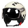 Vintage TT&COCASCOS Motorcycle Helmet Jet with Visor Motorbike Riding 3/4 Open Half Helmet Retro Scooter Capacete Moto