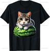 Cute Funny Cat On Watermelon Meme T Shirt Men Women ONeck Fashion  Short Sleeve Tshirts Retro Harajuku Oversized Tshirt