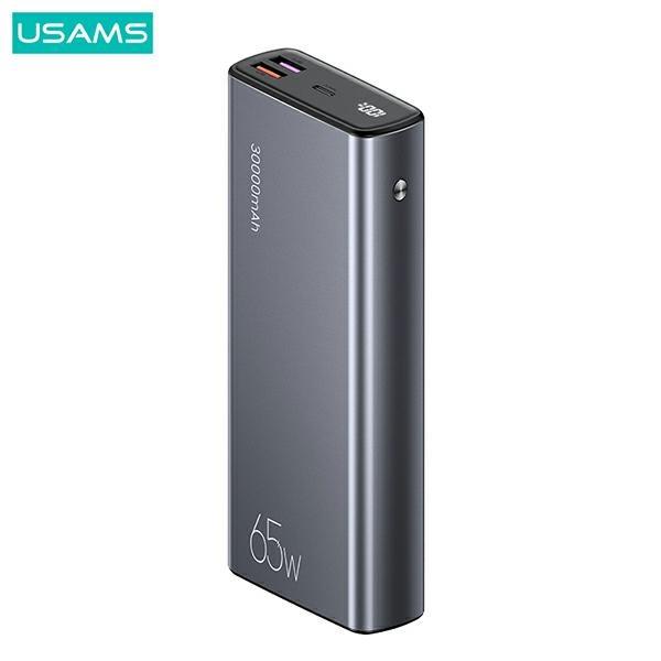 Usams Powerbank Pb59 30000Mah 65W2Xqc3.0+Pd Fast Charge Czarny/Black Cmxlogtc01 (Us-Cd165) + Kabel Usb-C-Usb-C