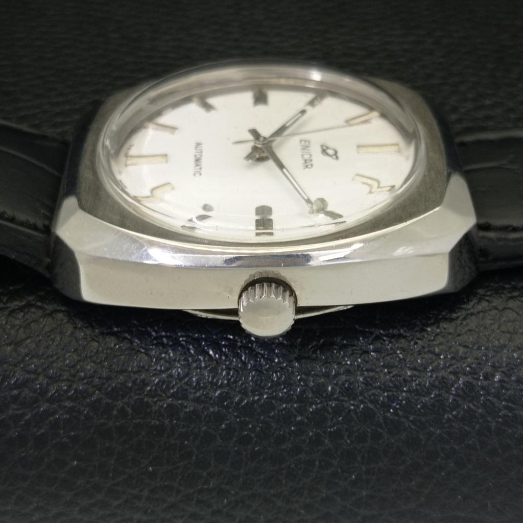 Gebrauchte automatische Herrenuhr Enicar Star Jewels 167 mit weißem Zifferblatt, Schweizer Uhrwerk, A432163-2
