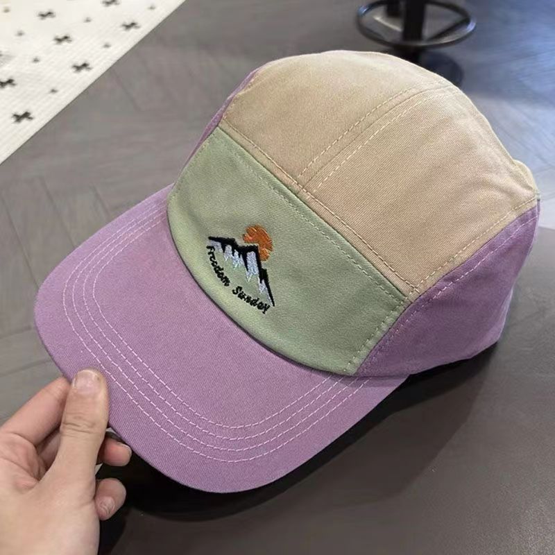 American Street Retro Color Matching Five-piece Summer Outdoor Sun Hat Sunscreen Baseball Cap Cap