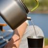 Aluminum Alloy Camping Coffee Kettle with Storage Bag Anti-scalding Handle Outdoor Teapot Short Spout Non-slip Water Boilers