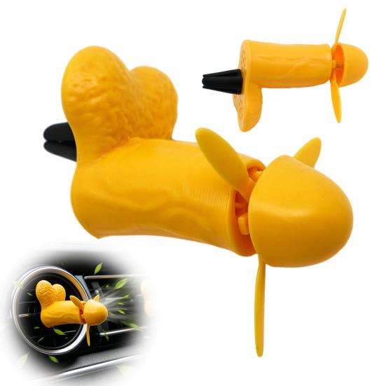 Funny Car Air Freshener Vent Clip, Novelty Aromatherapy Diffuser, Rotating Propeller Automotive Air Outlet Fan for Car Interior Accessories, Gag Gifts