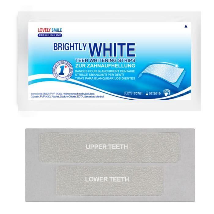 Lovely Smile, 28 Bandes de Blanchiment des Dents, Qualité Professionnelle, avec la Technologie No-Slip, Efficacité Prouvée