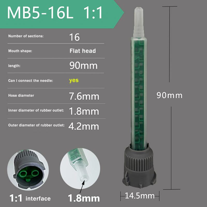 | 10Pcs Static Mixer Nozzle Mixing Tube for 1:1 Dual-Cartridge Applicator Gun ,MB Spiral Mixer Tips for Epoxy Adhesive Glue