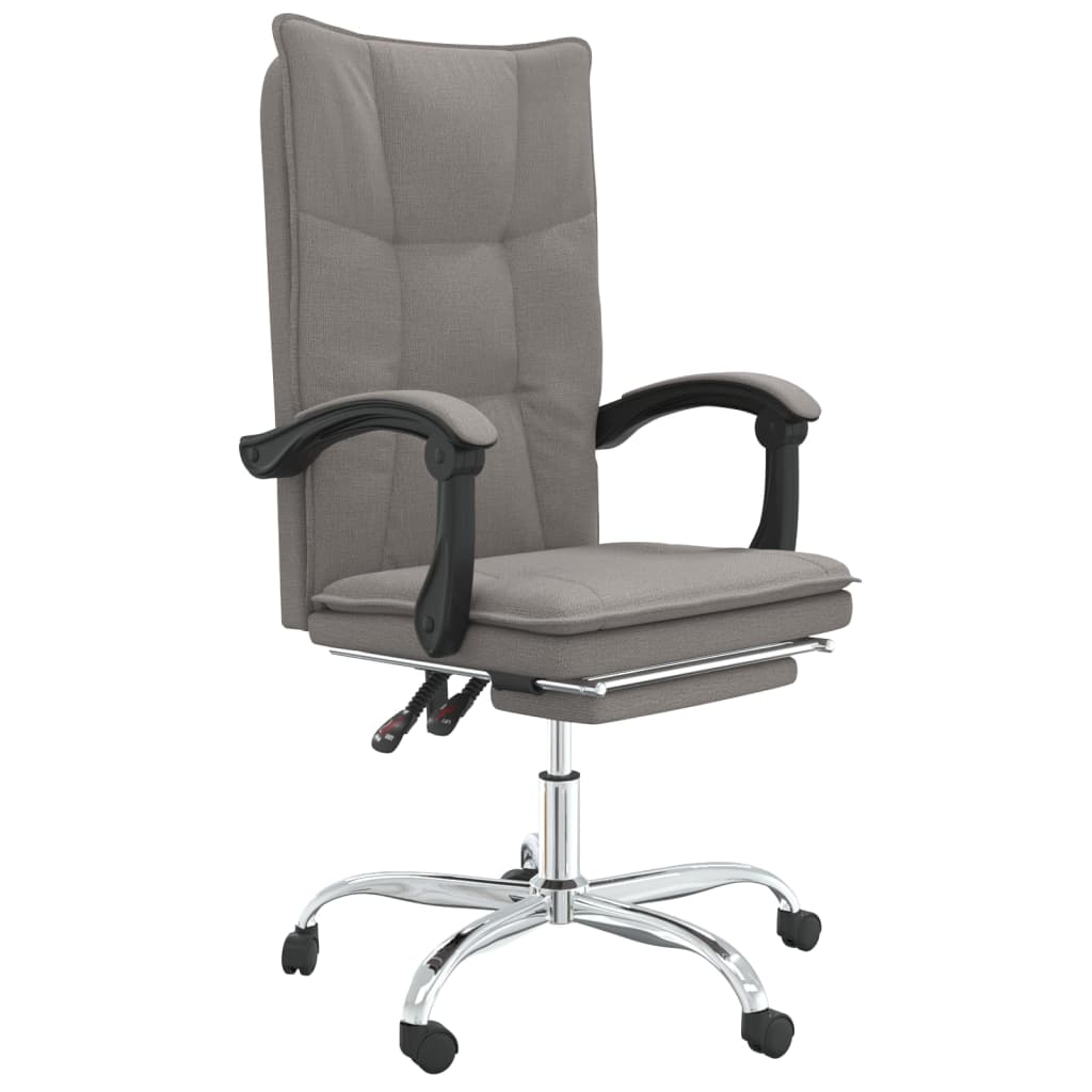 Office Chair with Reclining Function Taupe Fabric