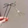 Clearance: Simple Bow U-Shaped Pearl Hairpins for Women