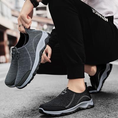 Herrenschuhe in Übergröße Fly-Woven Sport-Bergsteigen Tide-Schuhe Lässig Vielseitig Frühling Mesh Atmungsaktiv Einschlupf-Freizeitschuhe