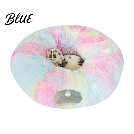 Durable Cat Tunnel Donut Toy Balls Washable with Hanging Plush Bed Indoor Kittens Small Large