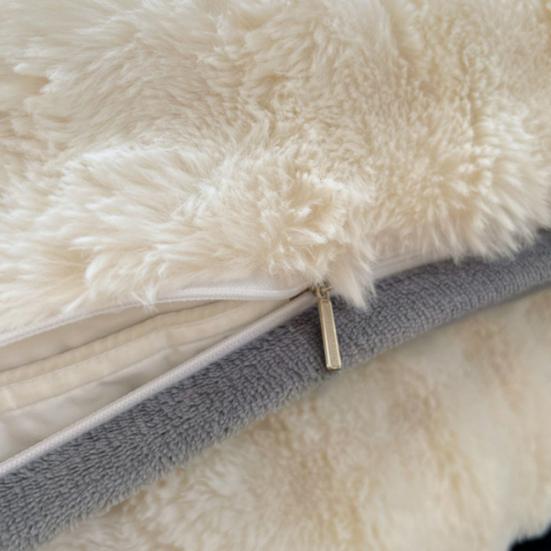 Pillow Cover Solid Color Design Plush Soft Pillow Case Autumn Winter Warm Comfortable Bedroom Pillowcase