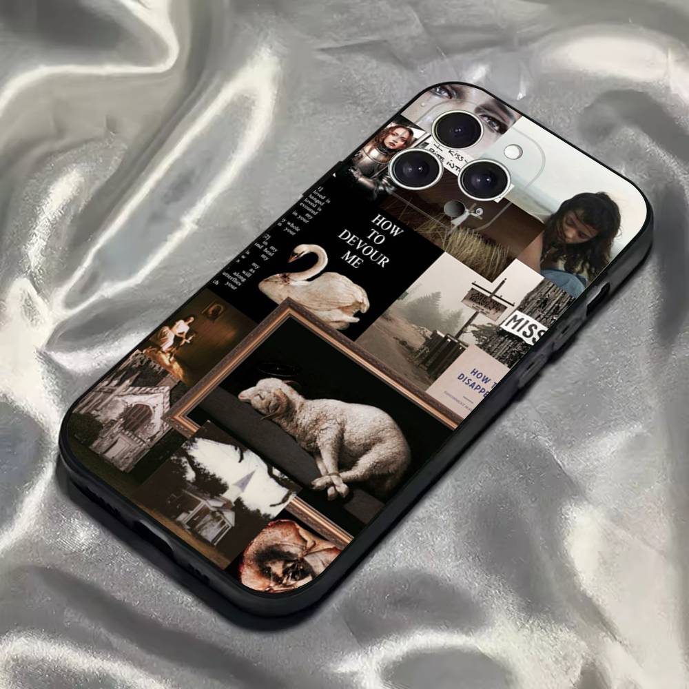Custodia per telefono cantante E-Ethel Cain per iPhone 16,15,14,13,12,11,Pro,Max,Plus,X,XS,SE4,E,Mini,Custodia nera morbida