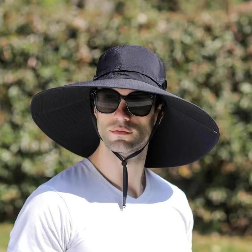 Detachable Hat Top Large Brim Sun Hat Foldable Sun Protection Hat Sports Fisherman Hat  Man