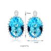 Women Elegant Blue Earring Exquisite All-match Zircon Ear Studs