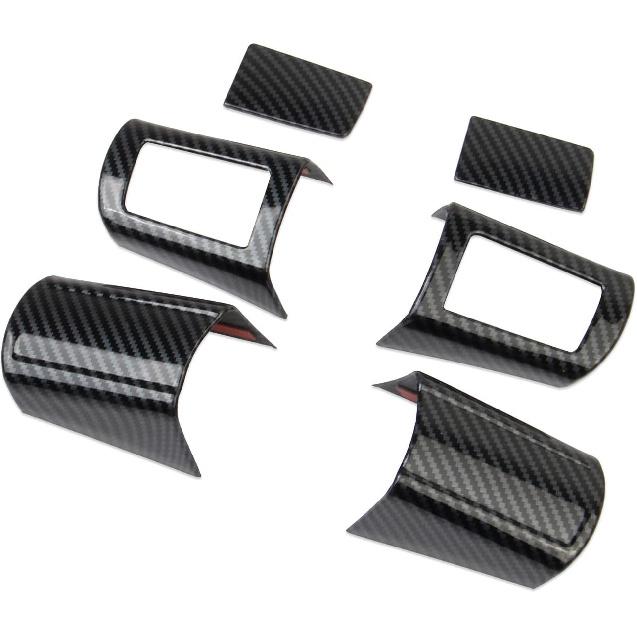 Korlot Koolstofvezel Stijl Stuurwiel Trim Accessoires voor 2008-2010 Dodge Challenger/2006-2010 Charger/2005-2008 Magnum