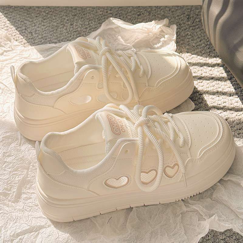 Summer Women's Shoes Breathable Little White Shoes Mesh Mesh Shoes 2025 Popular with Skirts Shoes Versatile Platform Sports Board Shoes