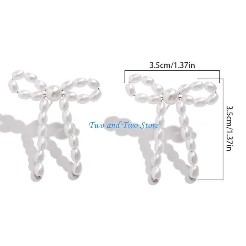 HX6F Bowknot Earrings Versatile Accessories Exquisite Bowknot Studs Earrings