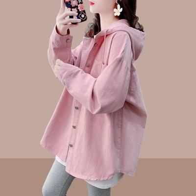 Frühlingsloses Kapuzenhemd Damenmode-Design-Sinn Kleine frische Langarm-Mittellange Allgleiches Stilvolle koreanische Bluse Flut