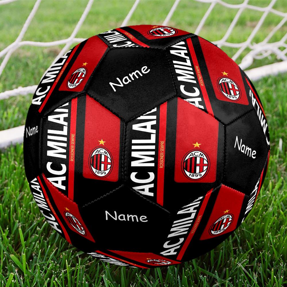 Custom Name AC Milan Theme Size 5 Soccer Ball, Suitable for Both Indoor and Outdoor Matches, a Gift Suitable for Everyone.
