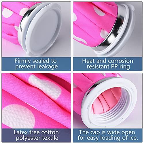 MOBDESK Ice Cold Pack Reusable Ice Bag Hot Water Bag for Injuries, Hot & Cold Therapy and Pain Relief (Pink)
