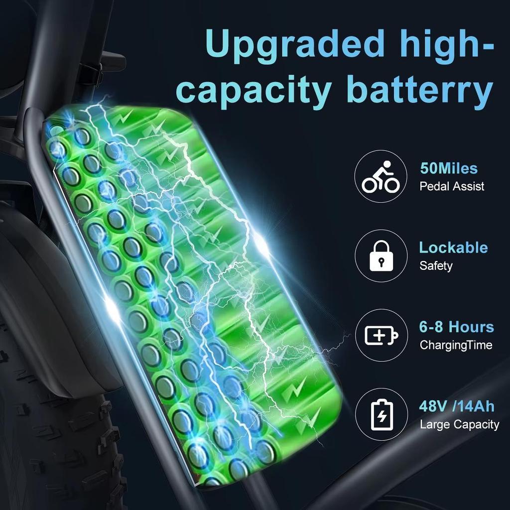 Ebike Jansno X50 750W 48V17AH Fat Tire Electric Bike Beach Cruiser Off-Road Electric Bike Adult City Mountain Electric Bike