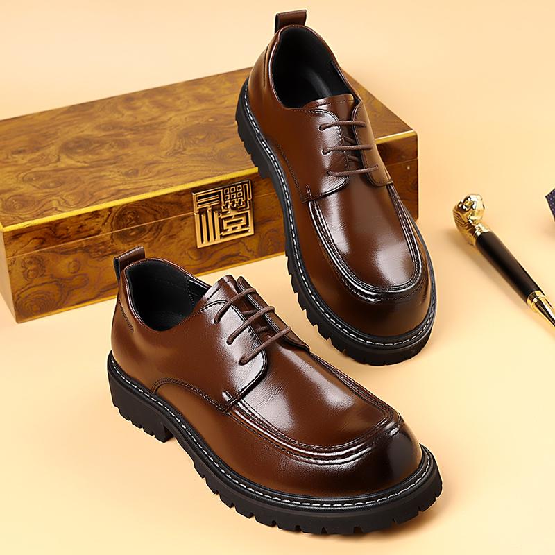 Fashion New Derby Men's Leather Shoes Classic Gentleman Minimalist Style Work or Office Outdoor Street Fashion Shoes Dress Lace Up
