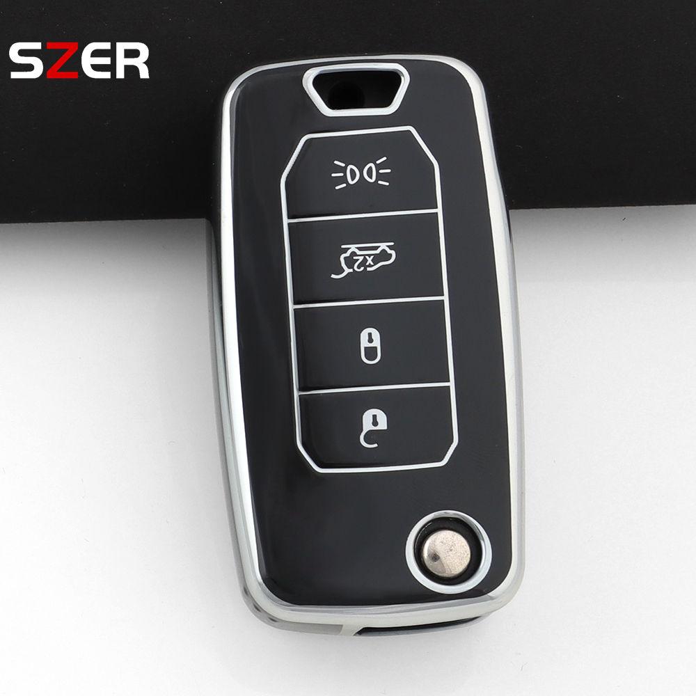 Fashion Tpu Key Case Cover For Jeep Renegade Compass 4 Buttons Remote Fob Protection Folding Keychain Holder
