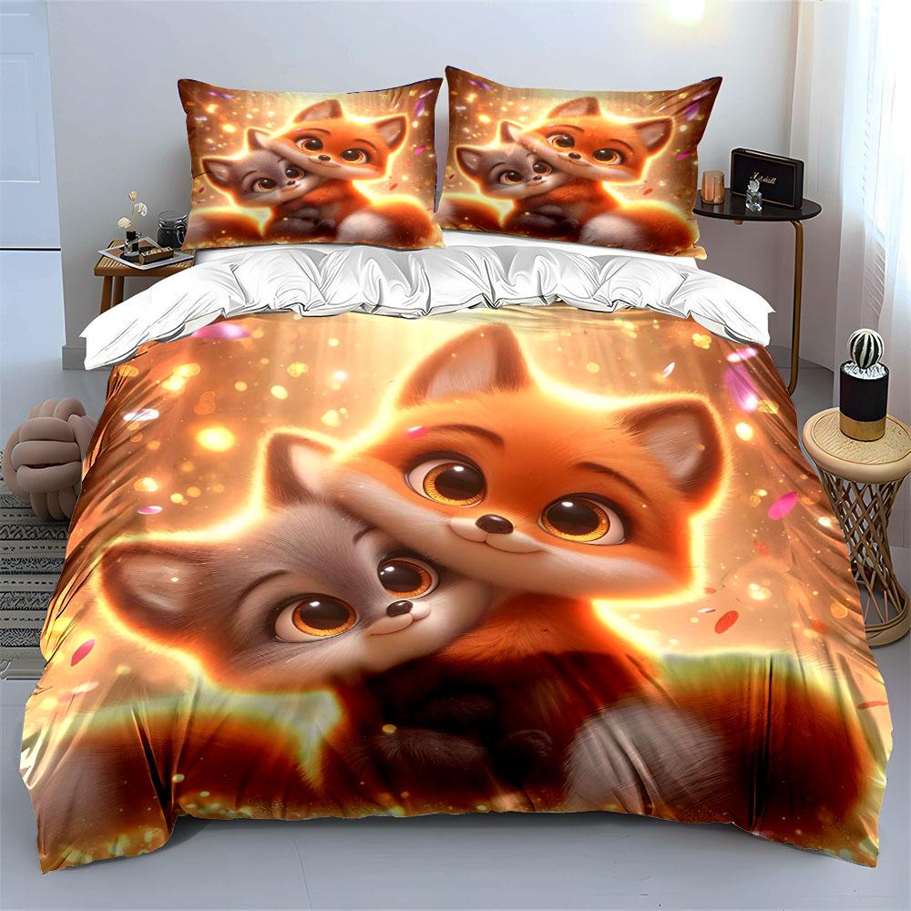 Warm And Gentle Hug Glow Duvet Cover Set With 3D Printing Design Soft Polyester Bedding Set All-Season Comfort Luxury Gifts