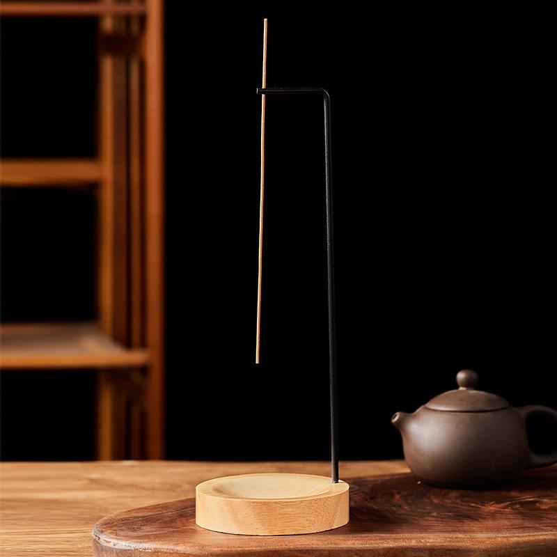 Upside Down Incense Burner - Wooden Round Incense Stick Holder Tray Ornament, Zen Garden Home Decor for Bedroom Yoga Meditation