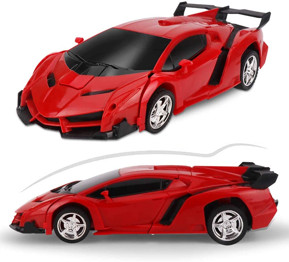 Multifunctional Transforming Toy RC Remote Controlled Robot 2 In Remote Rechargeable Car, Car, Toy, 1, Control, Transformable, (Red)