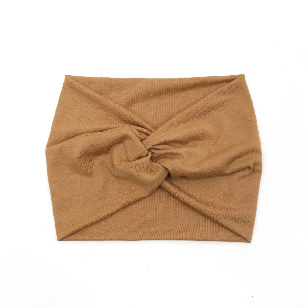 Simple Soild Color Twisted Extra Large Thick Wide Headbands Elastic Turban Workout Sports Hair Band Headwear