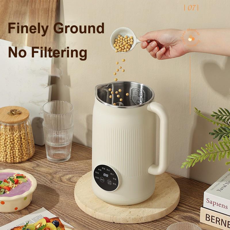 Upgraded Fully Automatic Soy Milk Machine LCD Touch Screen No-wash Milkshake Machine Household 1.2L Filter-free Soy Milk Machine