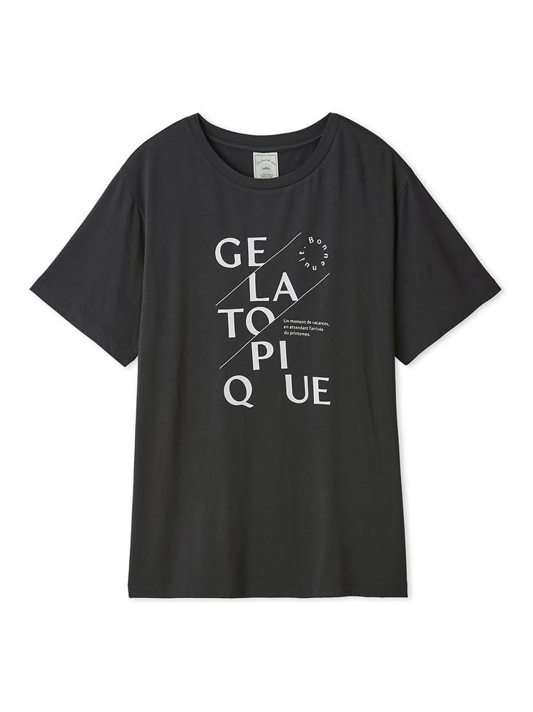 Gelato Pique Rayon Logo PWCT251232 DGRY Free Size T-Shirt Women's