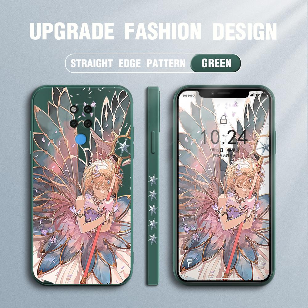 

Чехол для телефона с мультяшным красочным узором, квадратный, жидкий, силикон, TPU, полное покрытие, противоударный, защитный чехол для камеры Huawei Honor Vivo Vivo Y19 темно-зеленого