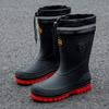 Fashion Men's Water Shoes Winter Wear Non-slip Work Rain Boots New Warm Bundle Middle Tube Rain Shoes Men