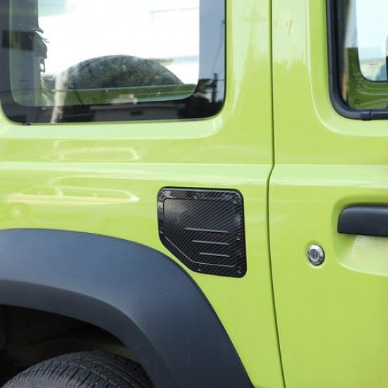 Fuel Tank Filler Door Gas Cap Cover Trim For Suzuki Jimny + Carbon Fiber