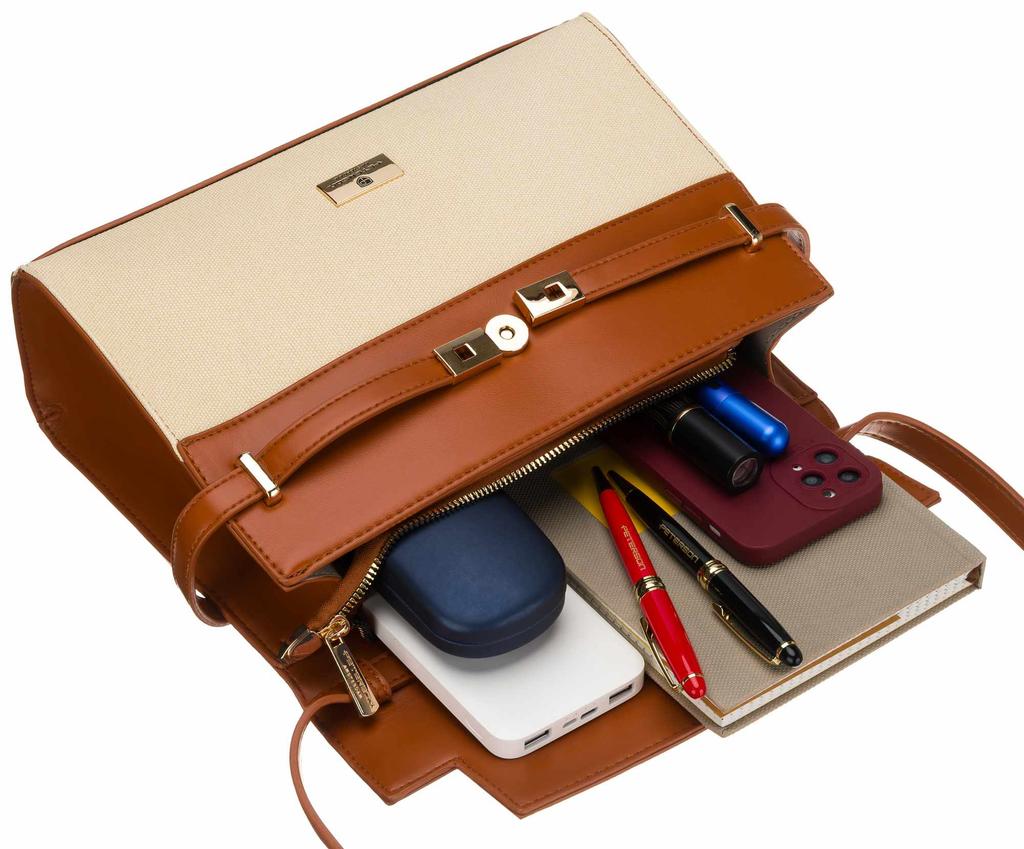 Torba damska PTN Konwalia-1412 Ecru-Brown