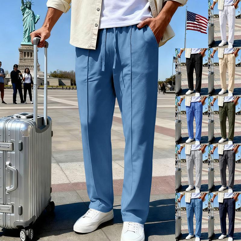 2025 Men's Trousers All Seasons Loose Straight Sports Casual Trousers