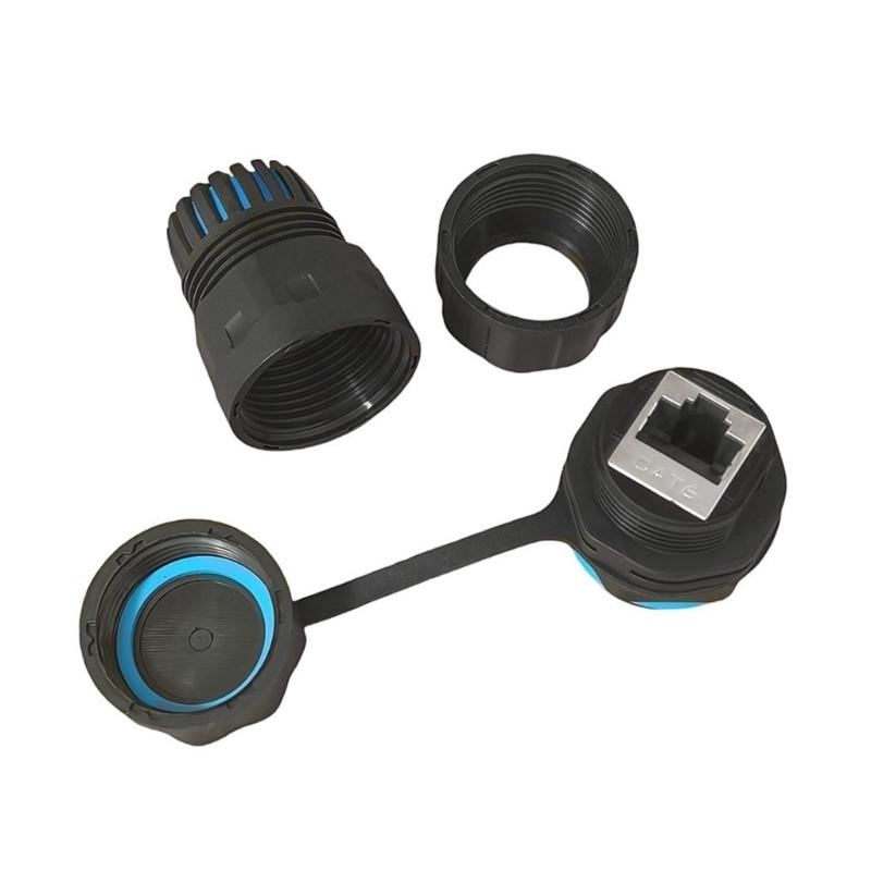 M23 RJ45 Cat6 Connector Simple Assembly Shielded RJ45 Cat6 IP68 Resistant Coupler Combines Two Ethernet Cables