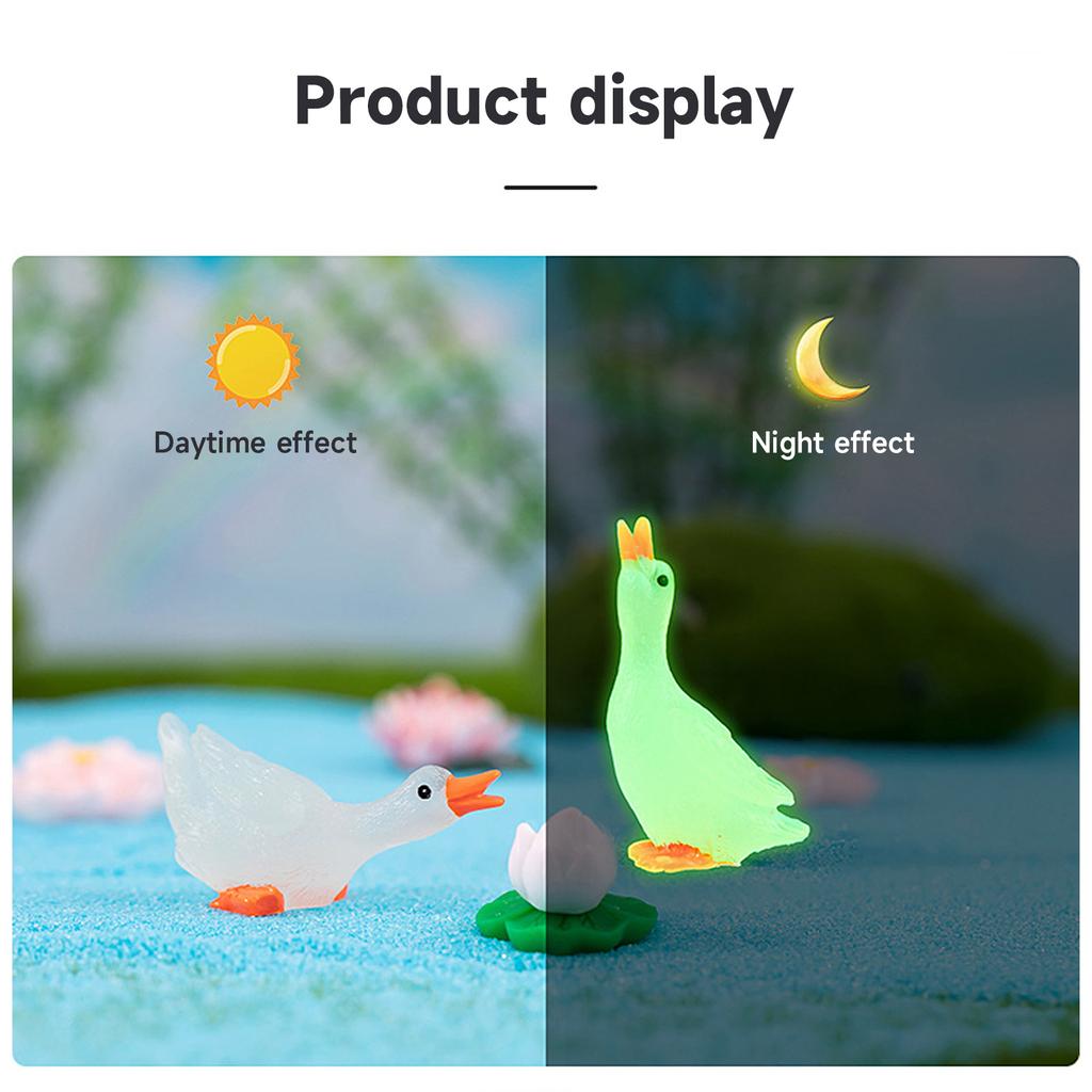 Set of 3 Mini Animal White Gooses Decorative Figurine Sculpture Ornament Crafts for Home Garden Yard Party Background