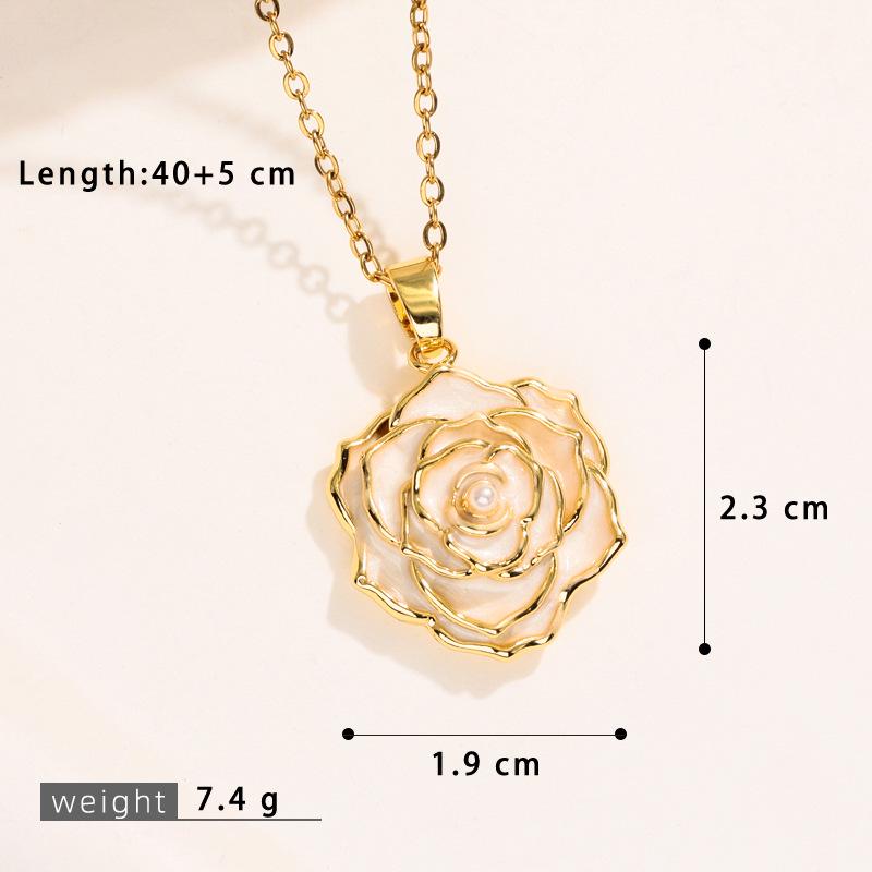 Monet Garden Oil Painting Flower Pendant Necklace - Elegant, Colorfast Accessory for Women
