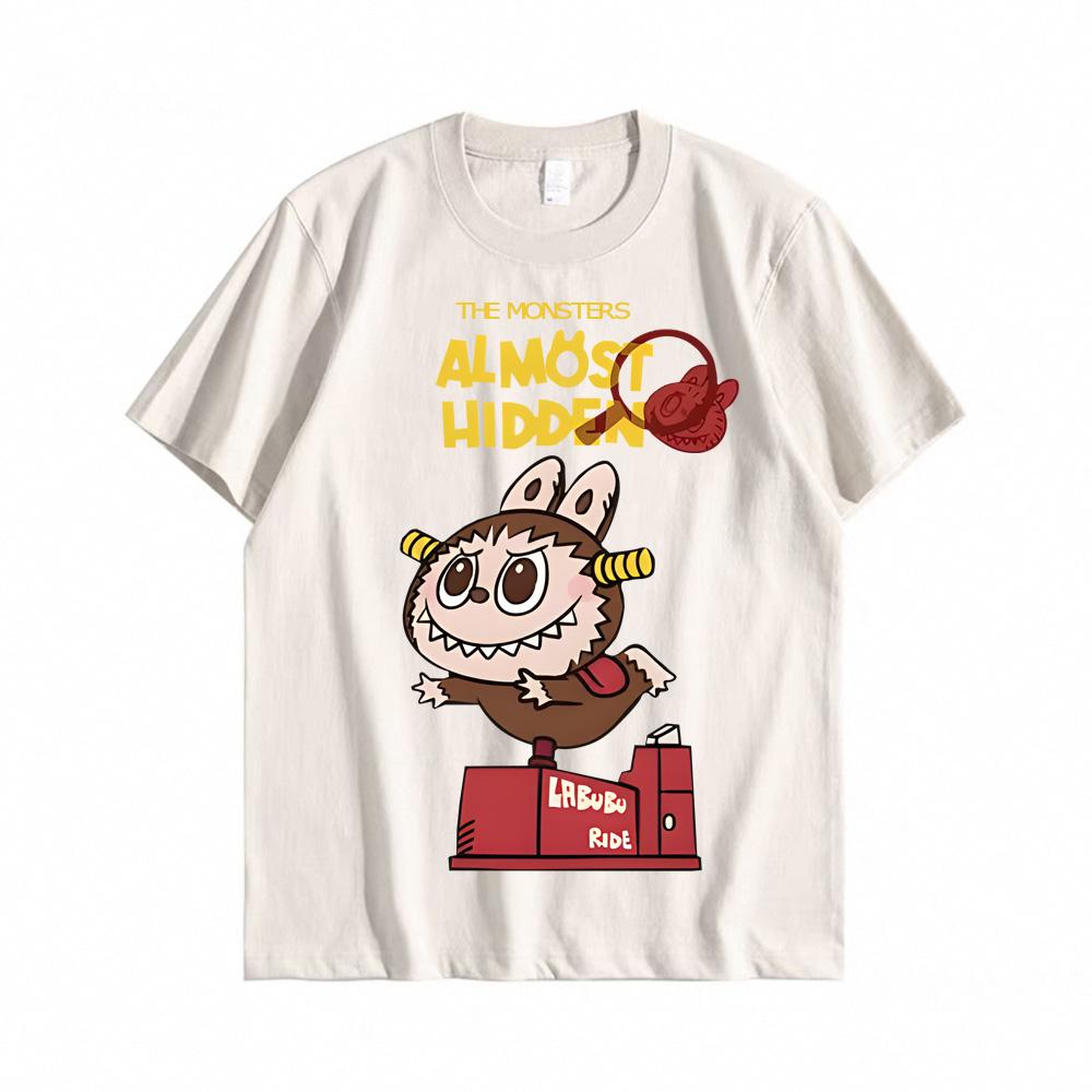 LABUBU Kawaii T-Shirt 100% Cotton Fashion Tshirts Cartoon Graphic T Shirts Clothes Summer Casual T-shirt Short Sleeve O-neck Tops
