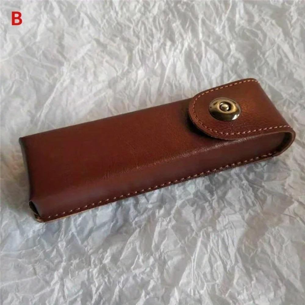 Klassieke Leren Presbyopie Brilhoes Mannen Vrouwen Elegante Leren Bril Doos white
