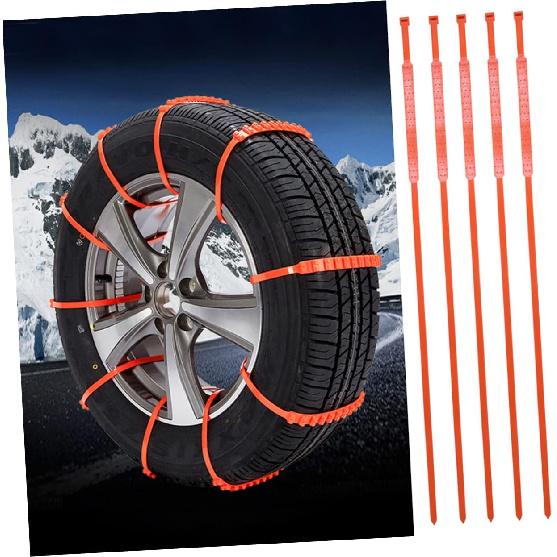 PRETYZOOM 10-Piece Tire Chain Set Sturdy Nylon Anti-Skid Snow Chains for Cars and SUVs Essential for Winter Driving and Emergency Traction on Snow