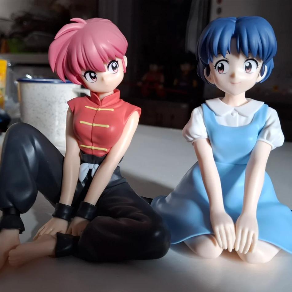 In Stock 10CM Ranma 1/2 Tendou Akane Ranma PVC Anime Figure Periphery Kawaii Sitting Toys Desktop Car Ornaments Model Gifts