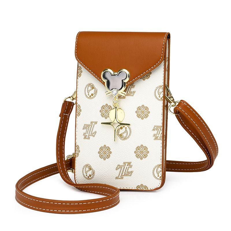 

Touch Screen Mobile Phone Bag Women 2025 New Shoulder Messenger Bag Casual All-matching Niche Vertical Women Coin Purse White letter paragraph
