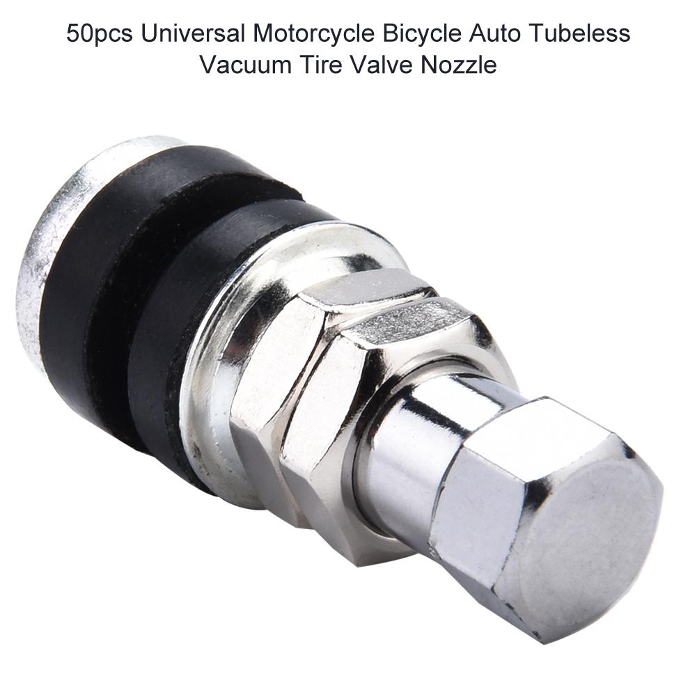 50pcs Universal Motorcycle Bicycle Auto Tubeless Vacuum Tire Valve Nozzle