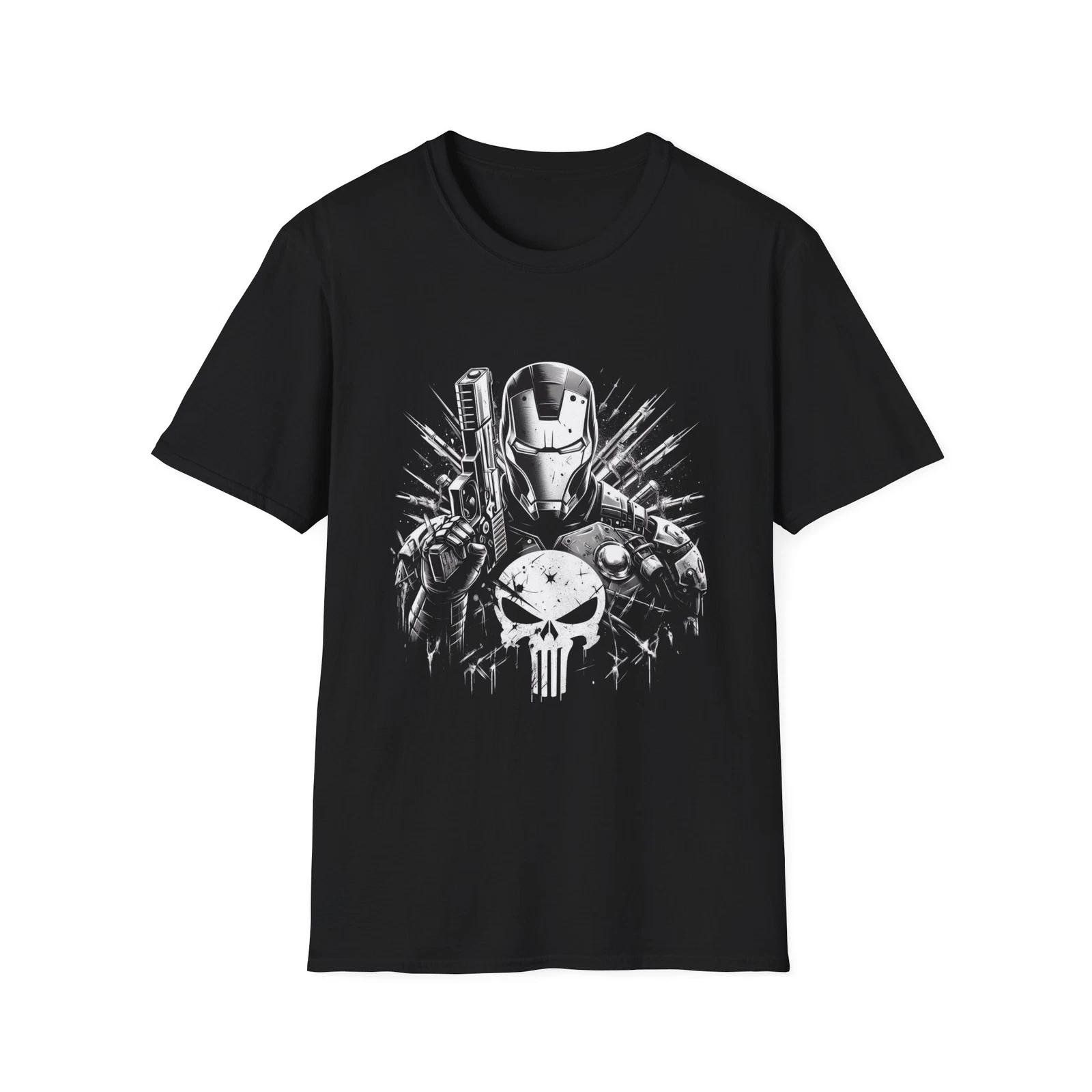 Iron Man x Punisher Mashup T-Shirt – Marvel Armor & Vengeance Crossover Tee XL