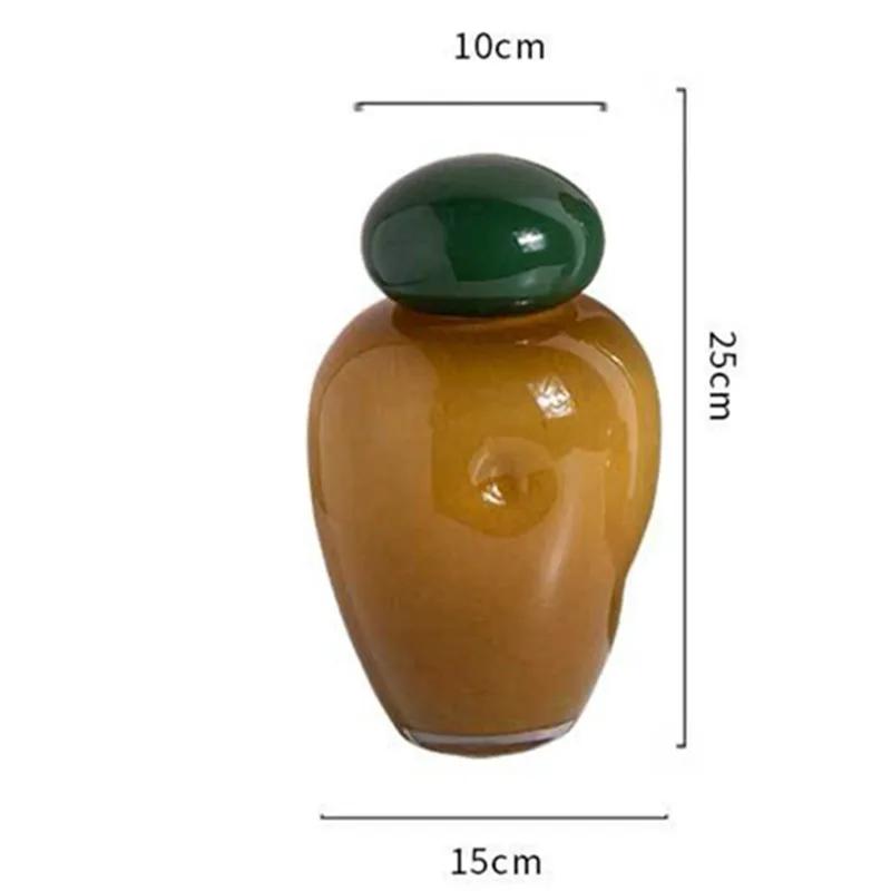 Simple Capped Vase Creative Glass Hydroponic Vase Decoration Home Desktop Decoration Dry Flower Vase Flower Arrangement Art